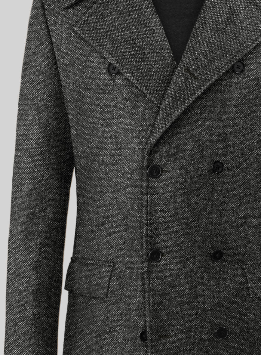 Highlander Heavy Gray Bedford Tweed GQ Overcoat - StudioSuits