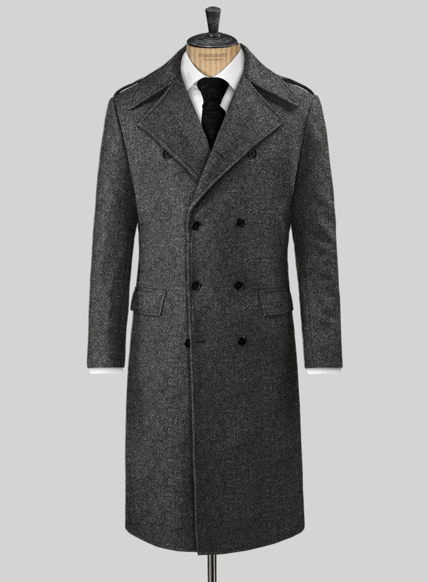 Highlander Heavy Gray Bedford Tweed GQ Overcoat – StudioSuits