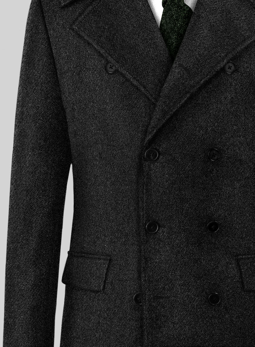 Highlander Heavy Heritage Charcoal Tweed GQ Overcoat - StudioSuits