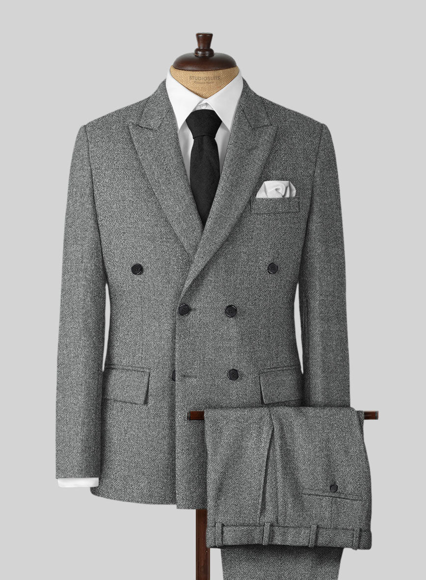 Highlander Light Gray Tweed Suit - StudioSuits