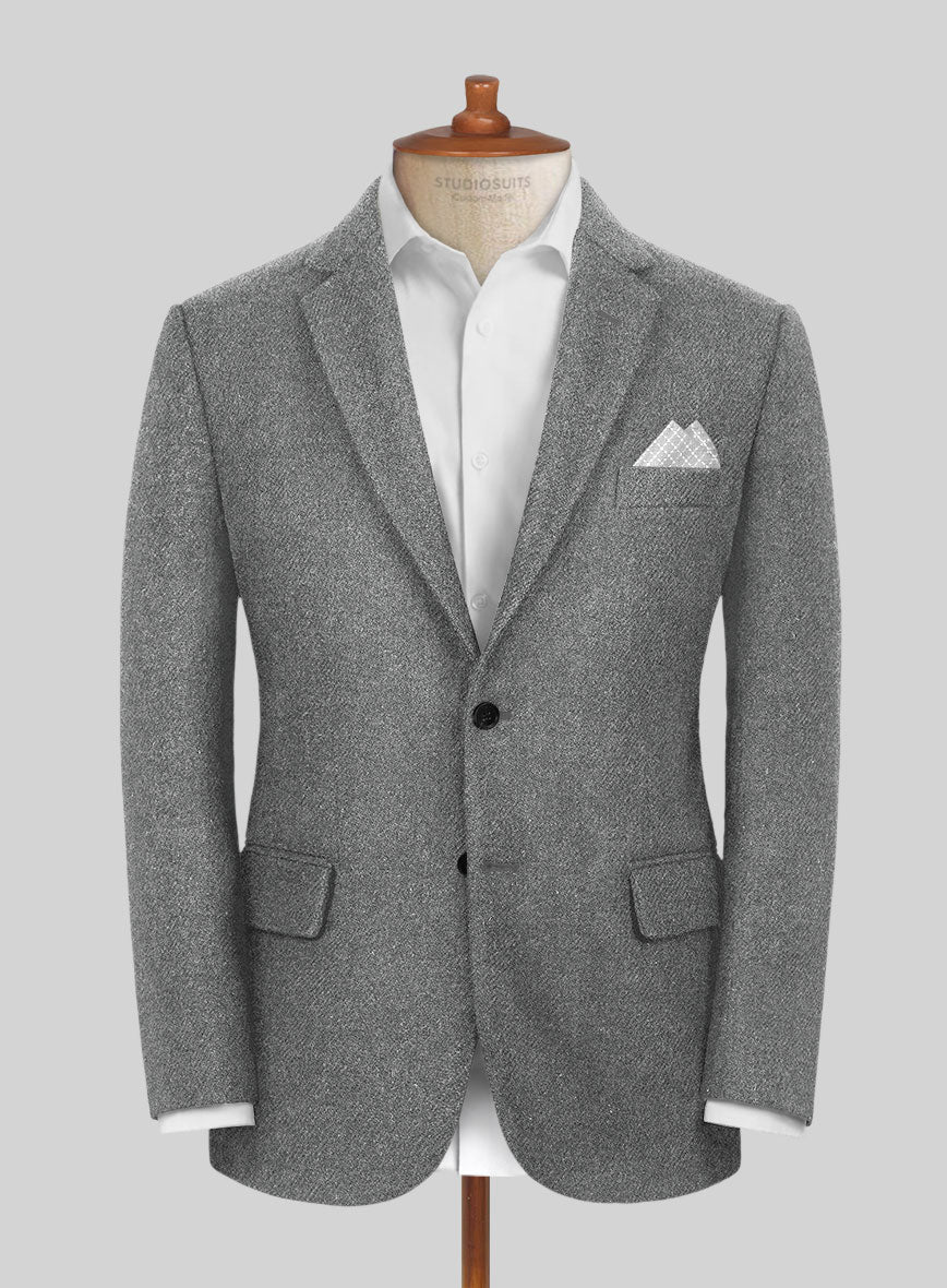 Highlander Light Gray Tweed Jacket - StudioSuits