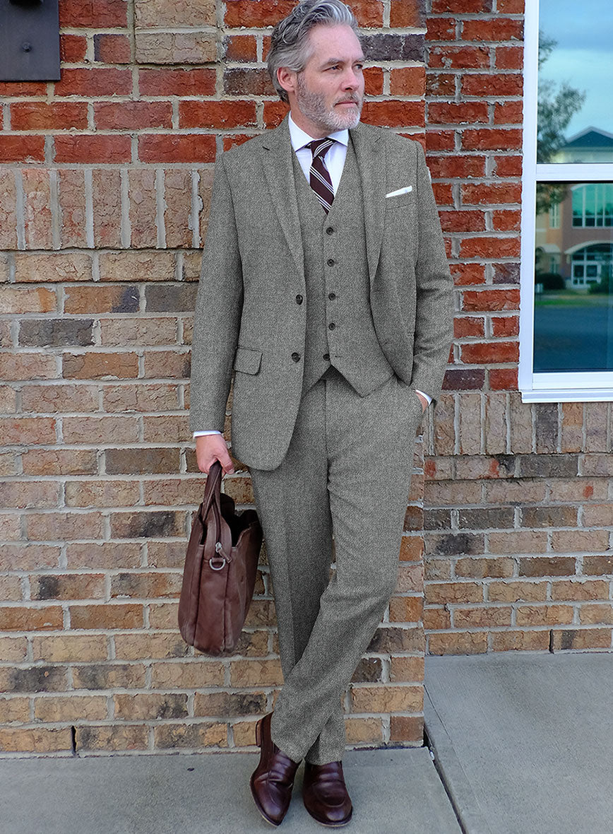 Highlander Light Gray Tweed Suit - StudioSuits