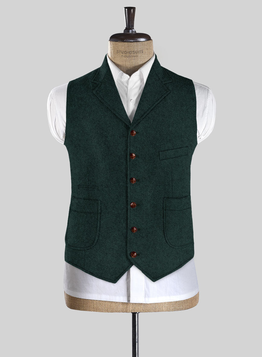 Highlander Melange Green Tweed Hunting Vest - StudioSuits