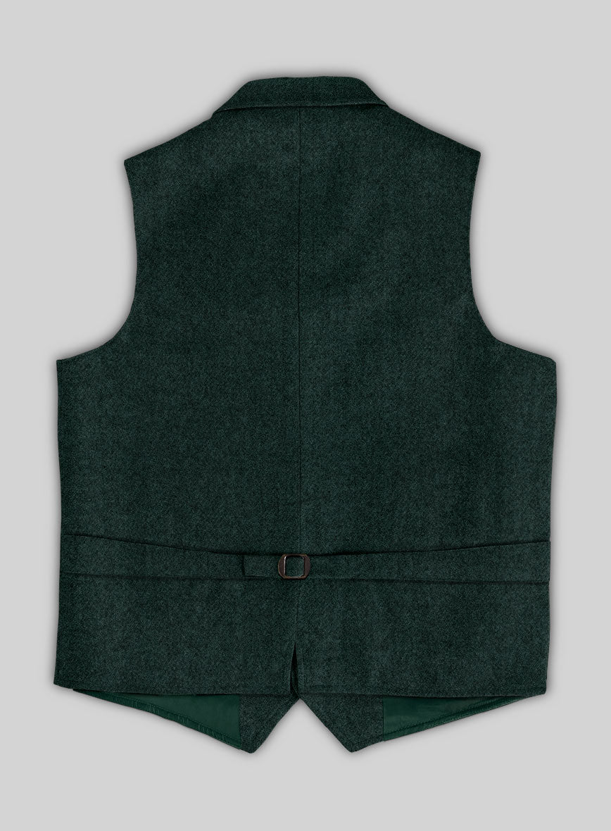 Highlander Melange Green Tweed Hunting Vest - StudioSuits