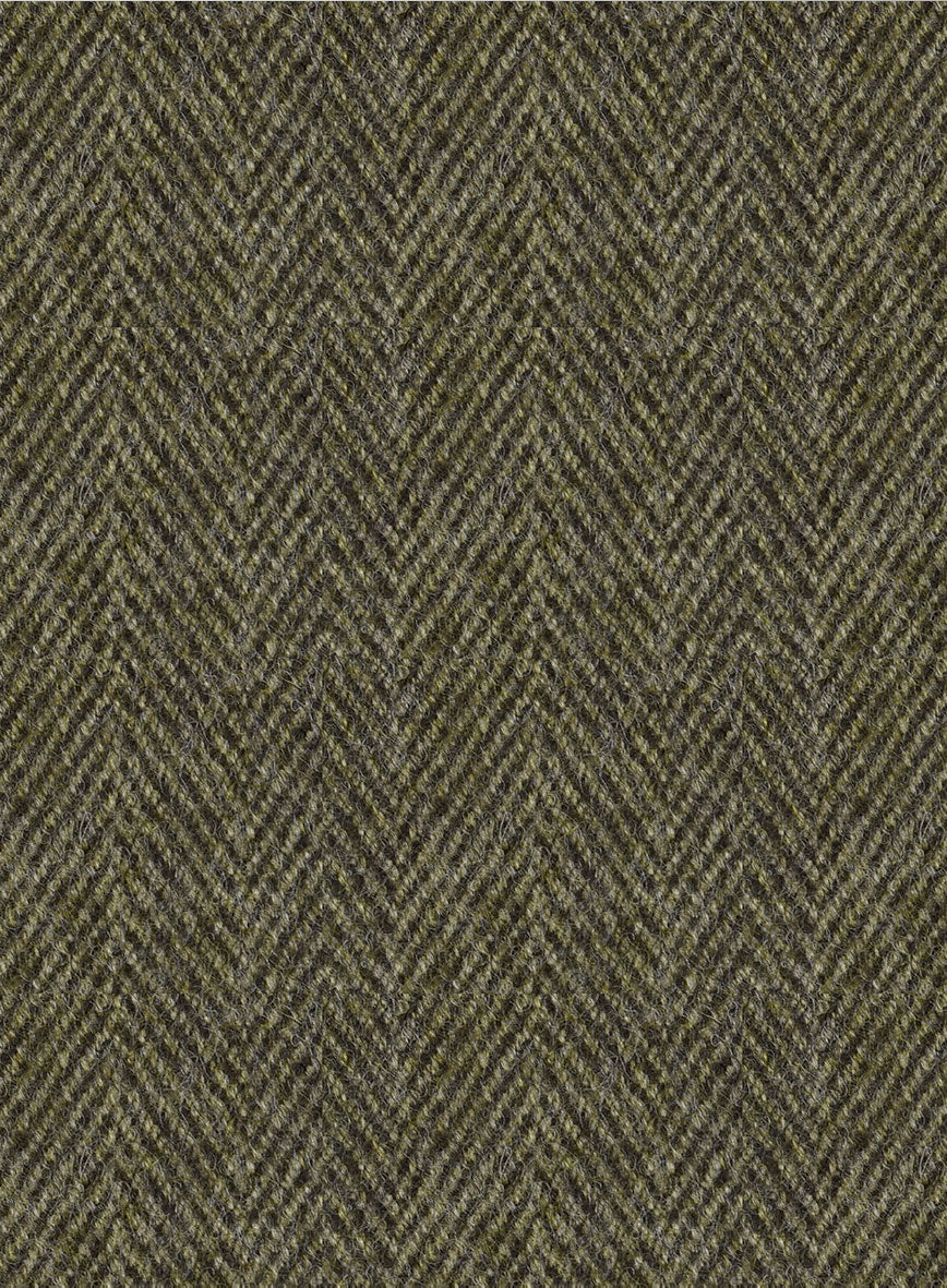 Highlander Olive Herringbone Hunter Style Tweed Jacket - StudioSuits