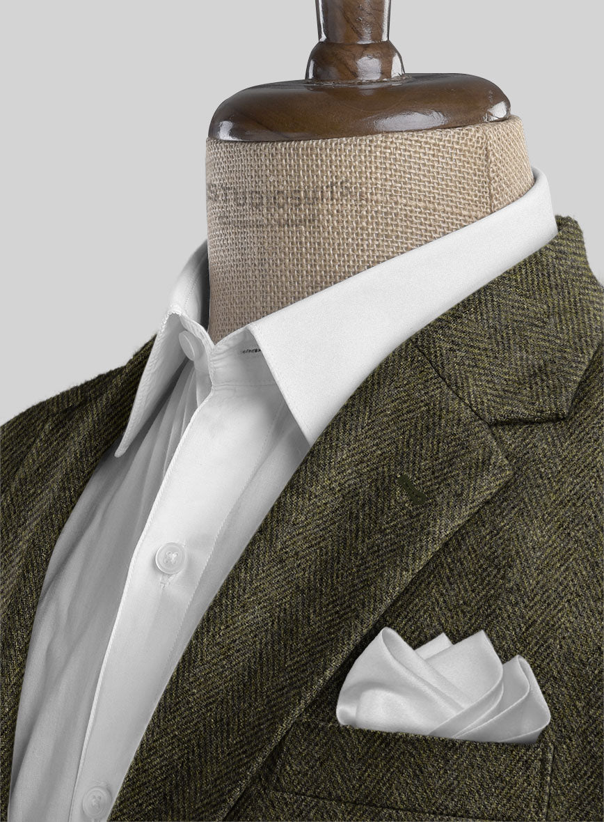 Highlander Olive Herringbone Tweed Jacket - StudioSuits