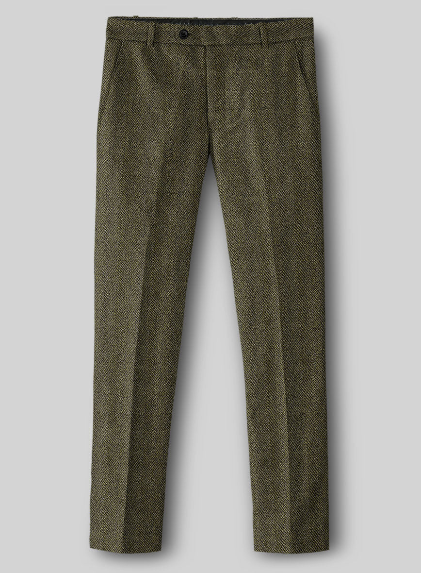 Highlander Olive Herringbone Tweed Suit - StudioSuits