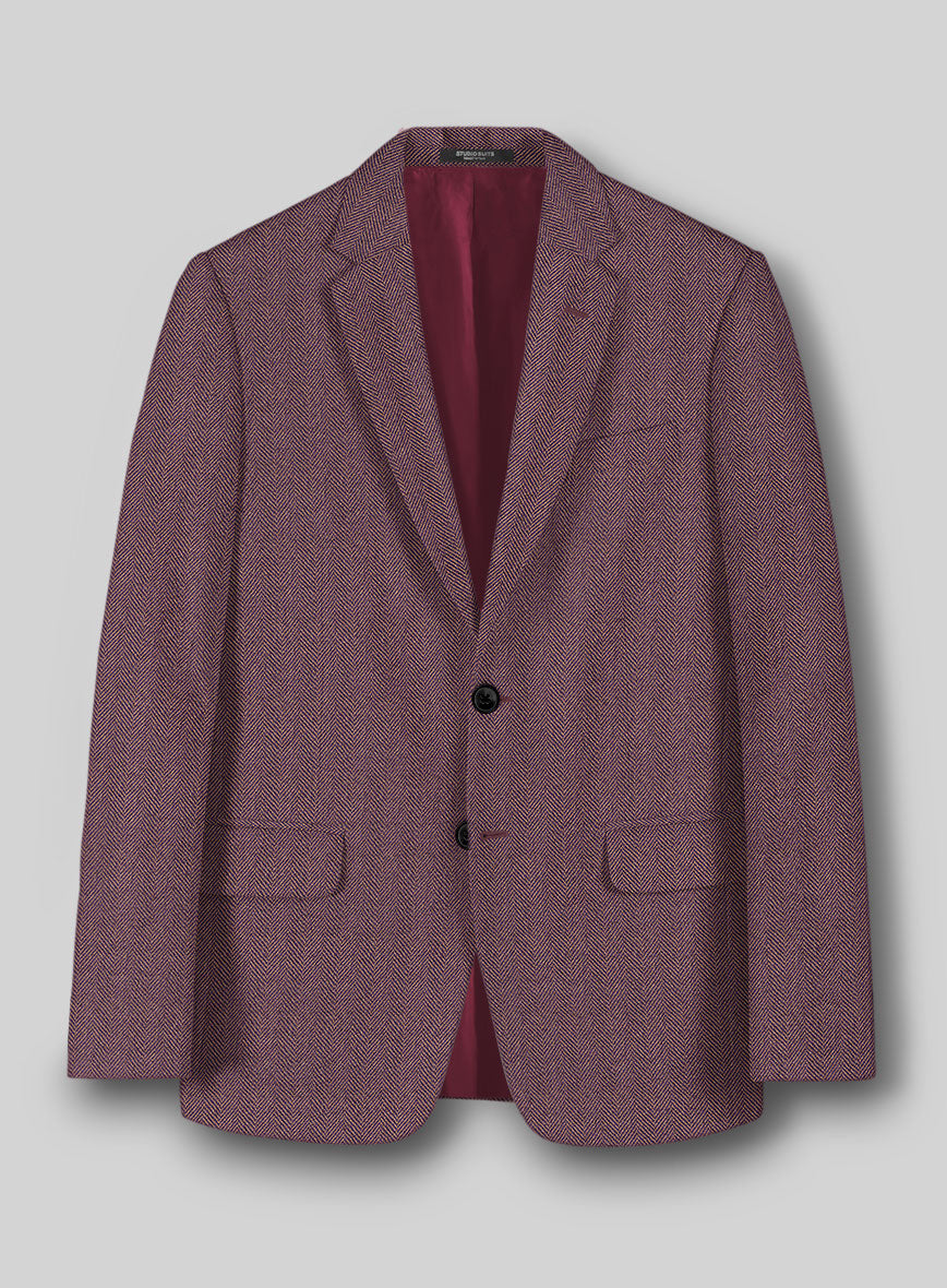 Highlander Purple Herringbone Tweed Jacket - StudioSuits