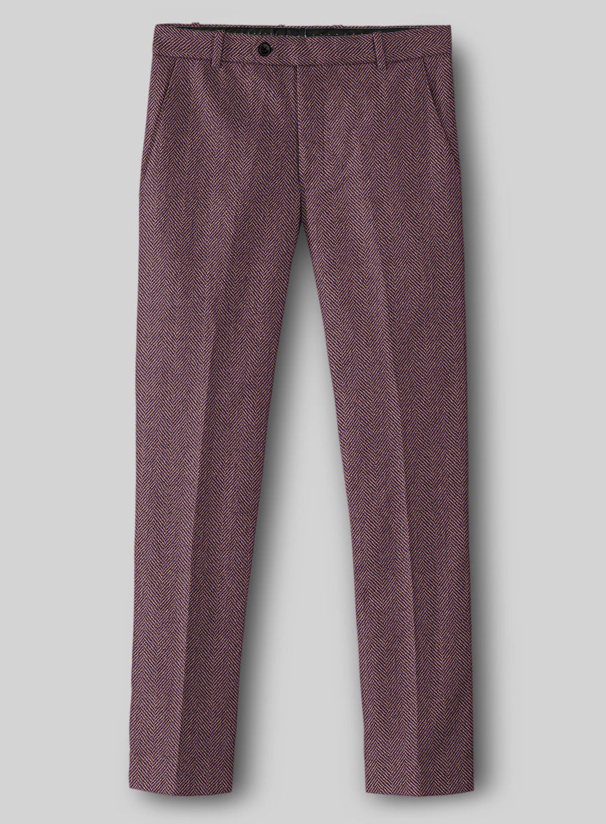 Highlander Purple Herringbone Tweed Pants - StudioSuits