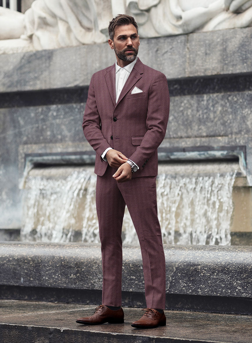 Highlander Purple Herringbone Tweed Suit - StudioSuits