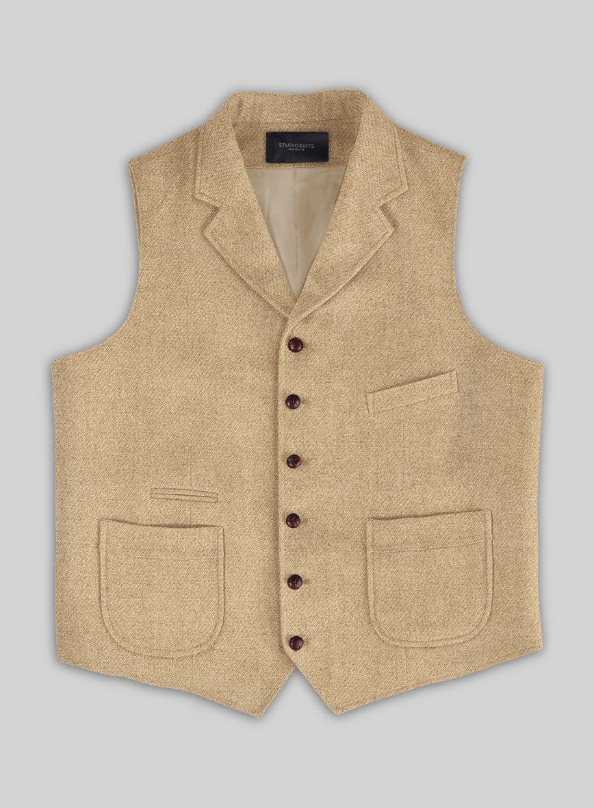 Highlander Sahara Beige Tweed Hunting Vest - StudioSuits