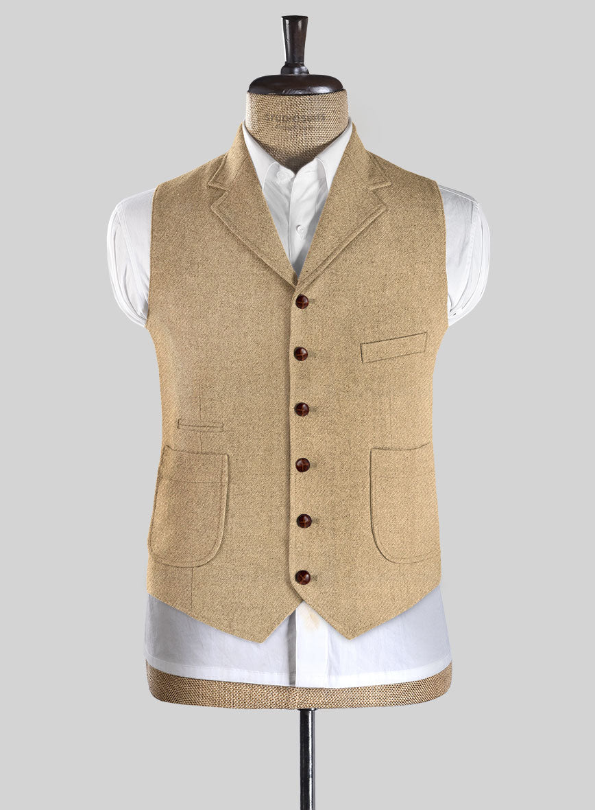 Highlander Sahara Beige Tweed Hunting Vest - StudioSuits