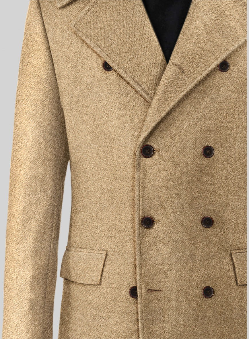 Highlander Sahara Beige Tweed GQ Overcoat - StudioSuits