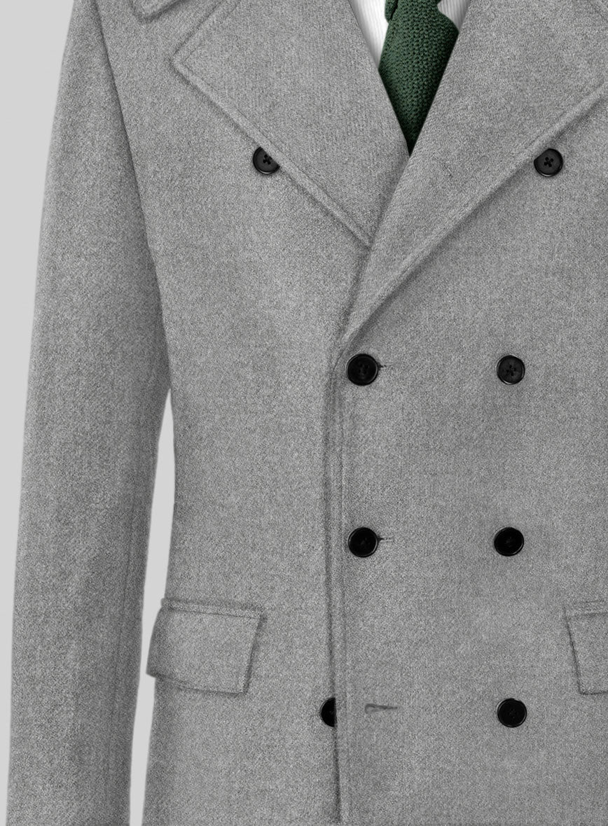 Highlander Steel Gray Tweed GQ Overcoat - StudioSuits