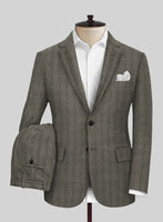 Highlander Stone Beige Herringbone Tweed Suit - StudioSuits