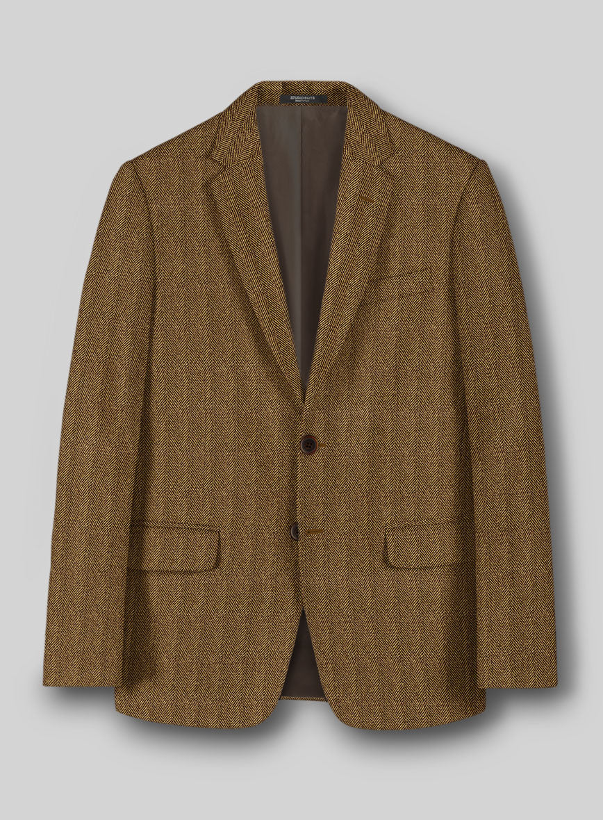 Highlander Tan Herringbone Tweed Jacket - StudioSuits