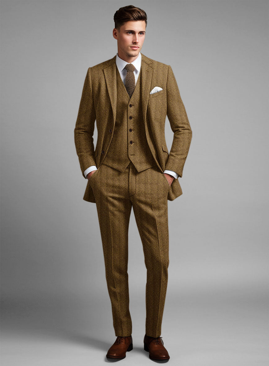 Highlander Tan Herringbone Tweed Suit - StudioSuits