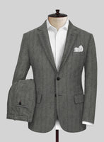 Highlander Gray Herringbone Tweed Suit - StudioSuits