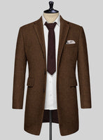 Highlander Coca Brown Tweed Overcoat - StudioSuits