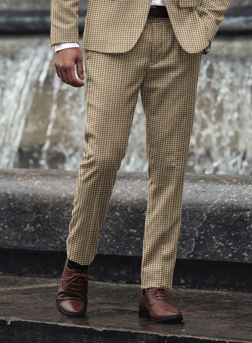 Houndstooth Beige Tweed Suit - StudioSuits