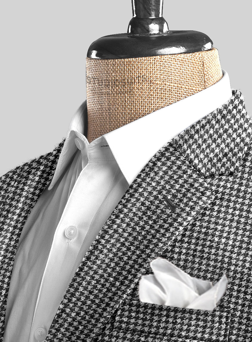 Houndstooth Black Tweed Jacket - StudioSuits