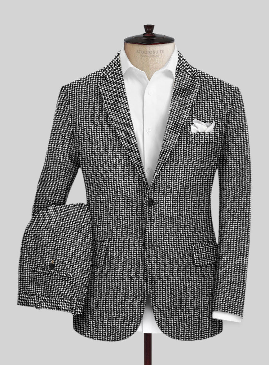 Houndstooth Black Tweed Suit - StudioSuits