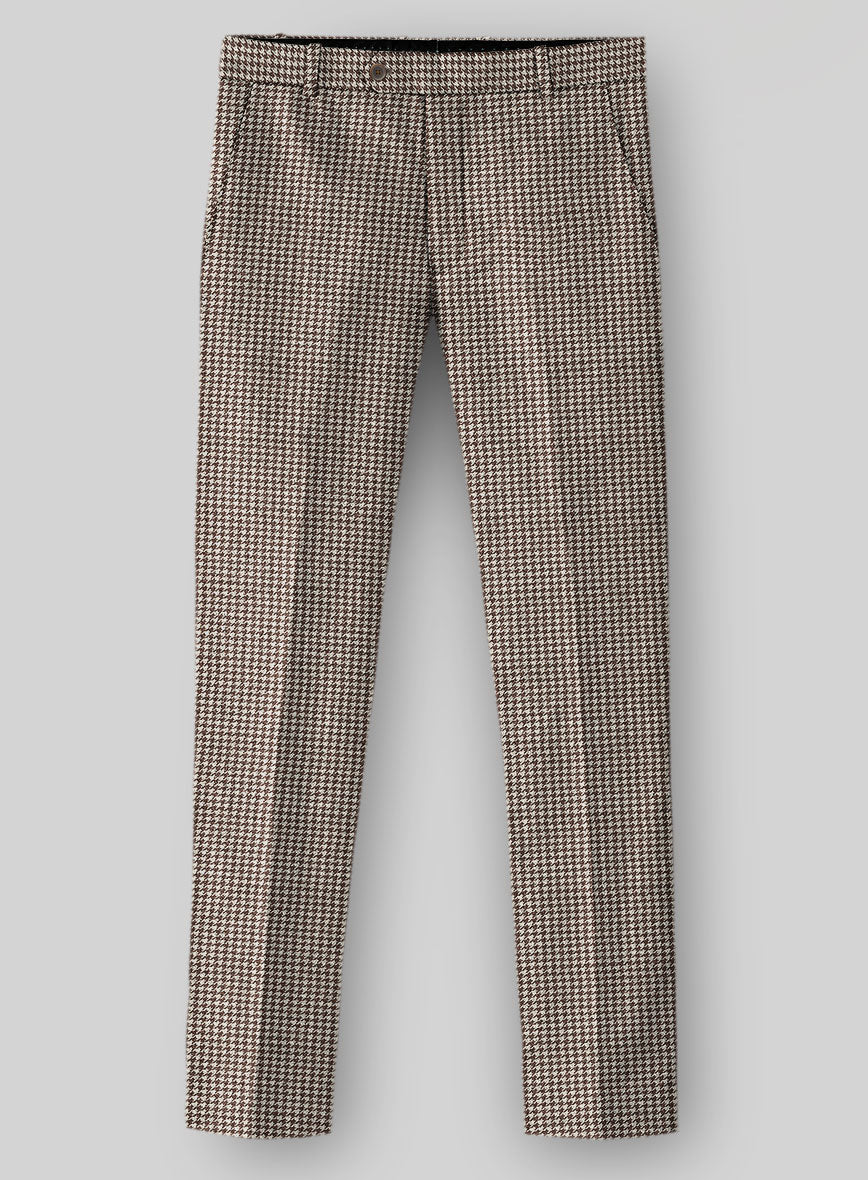 Houndstooth Brown Tweed Pants - StudioSuits