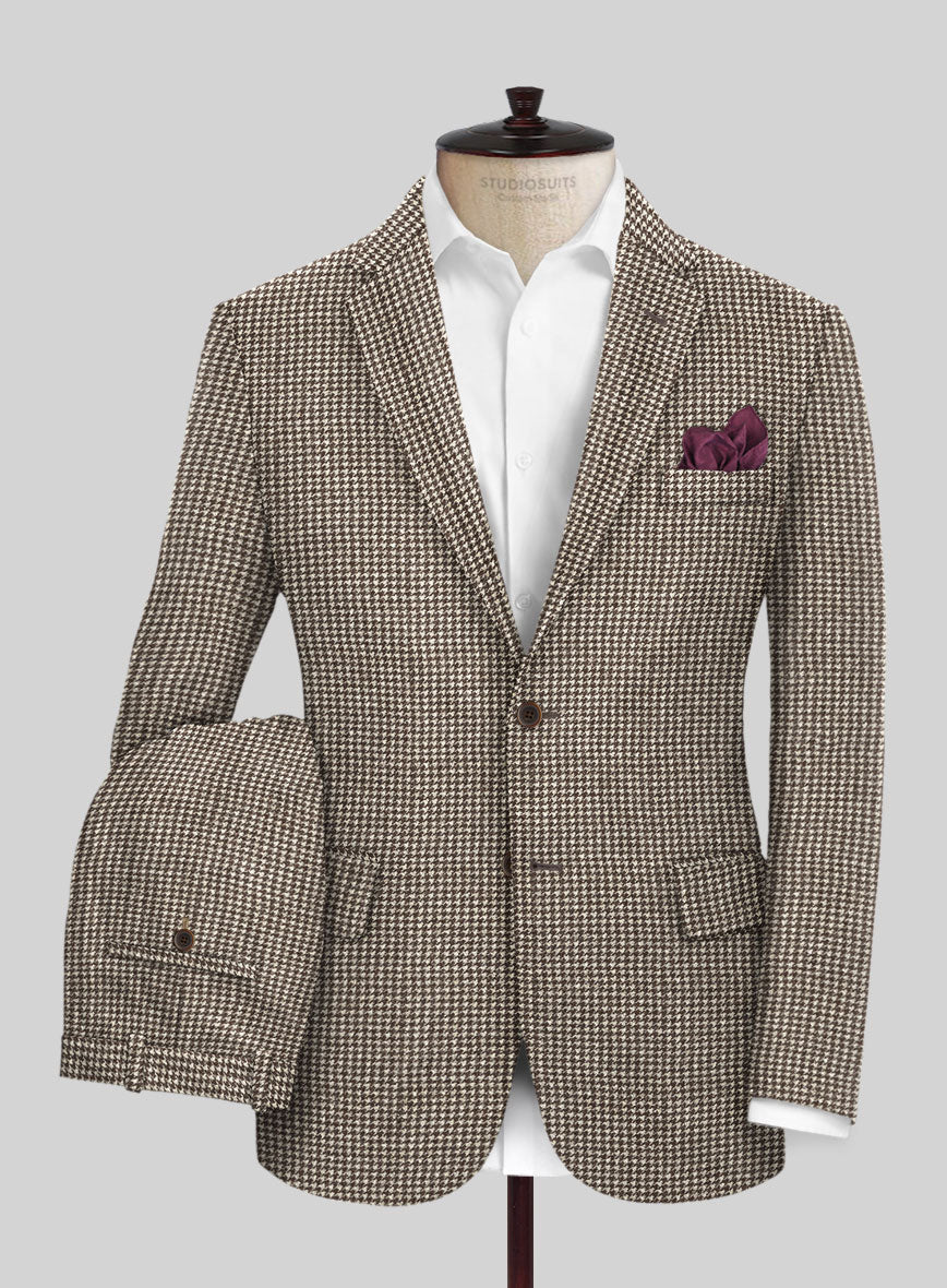 Houndstooth Brown Tweed Suit - StudioSuits