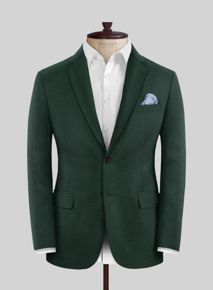 Huddersfield Stretch Emerald Green Wool Jacket - StudioSuits