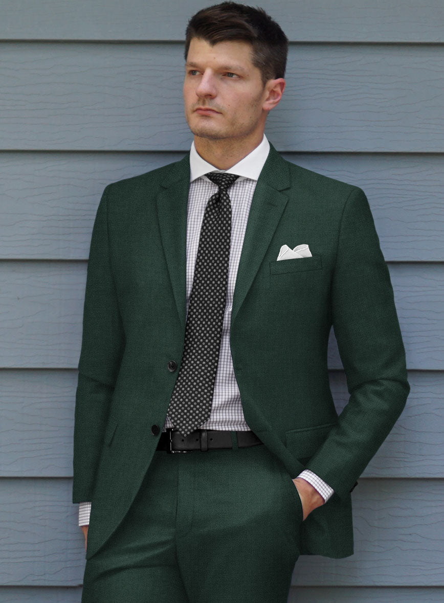 Huddersfield Stretch Emerald Green Wool Jacket - StudioSuits