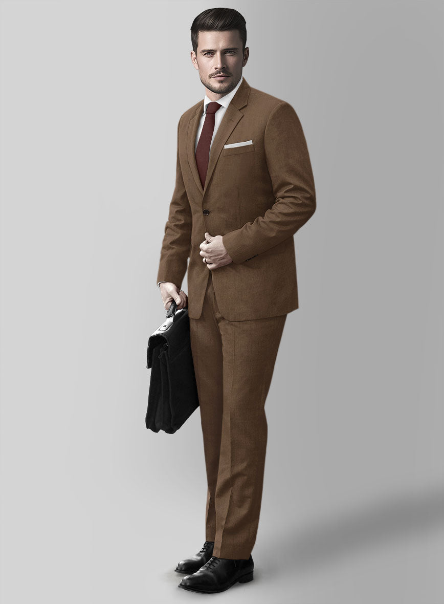 Huddersfield Stretch Brown Wool Suit - StudioSuits