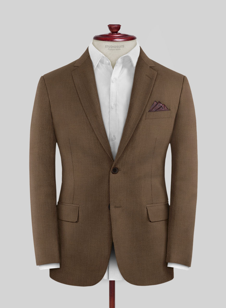 Huddersfield Stretch Brown Wool Suit - StudioSuits