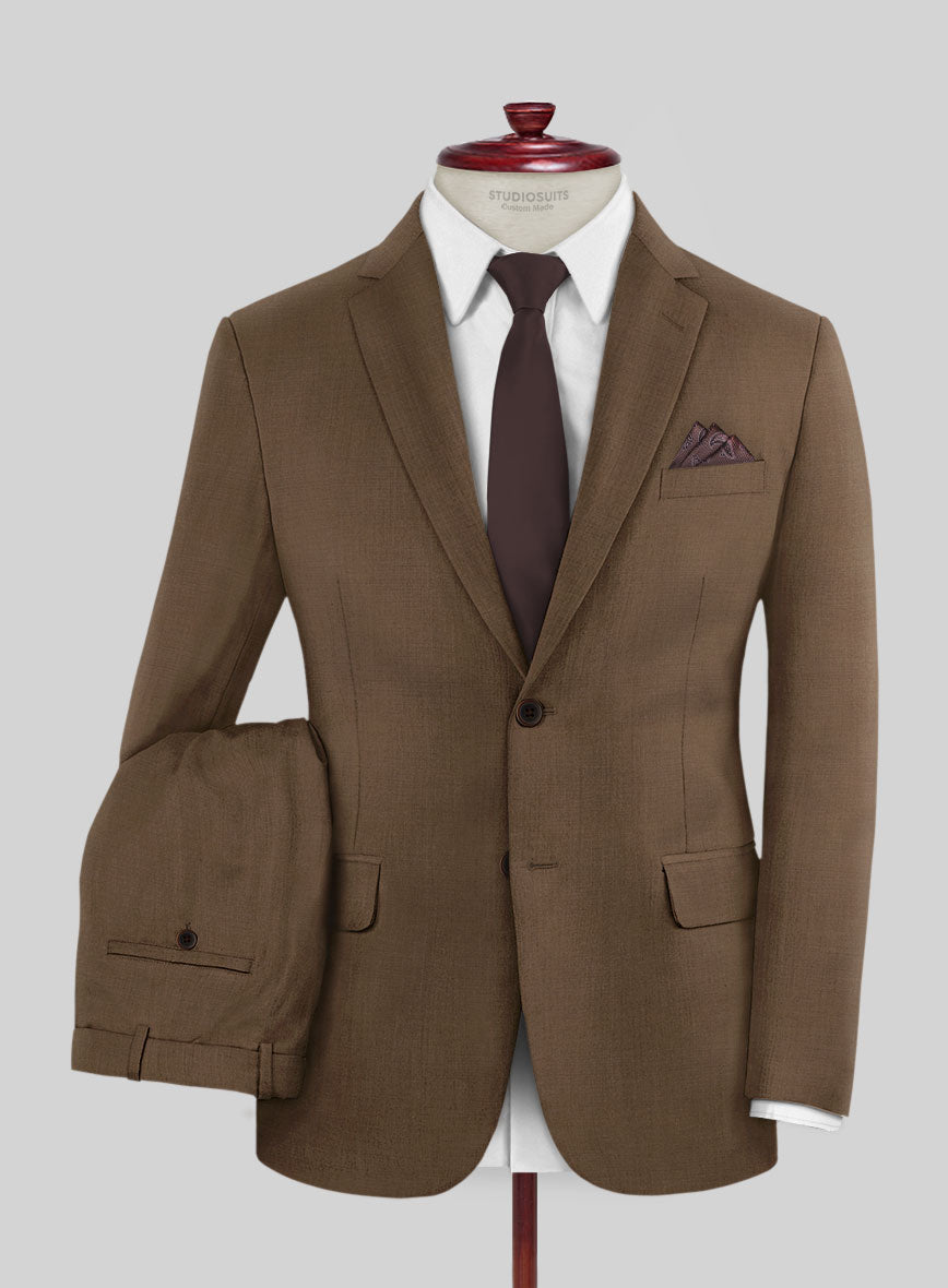 Huddersfield Stretch Brown Wool Suit - StudioSuits