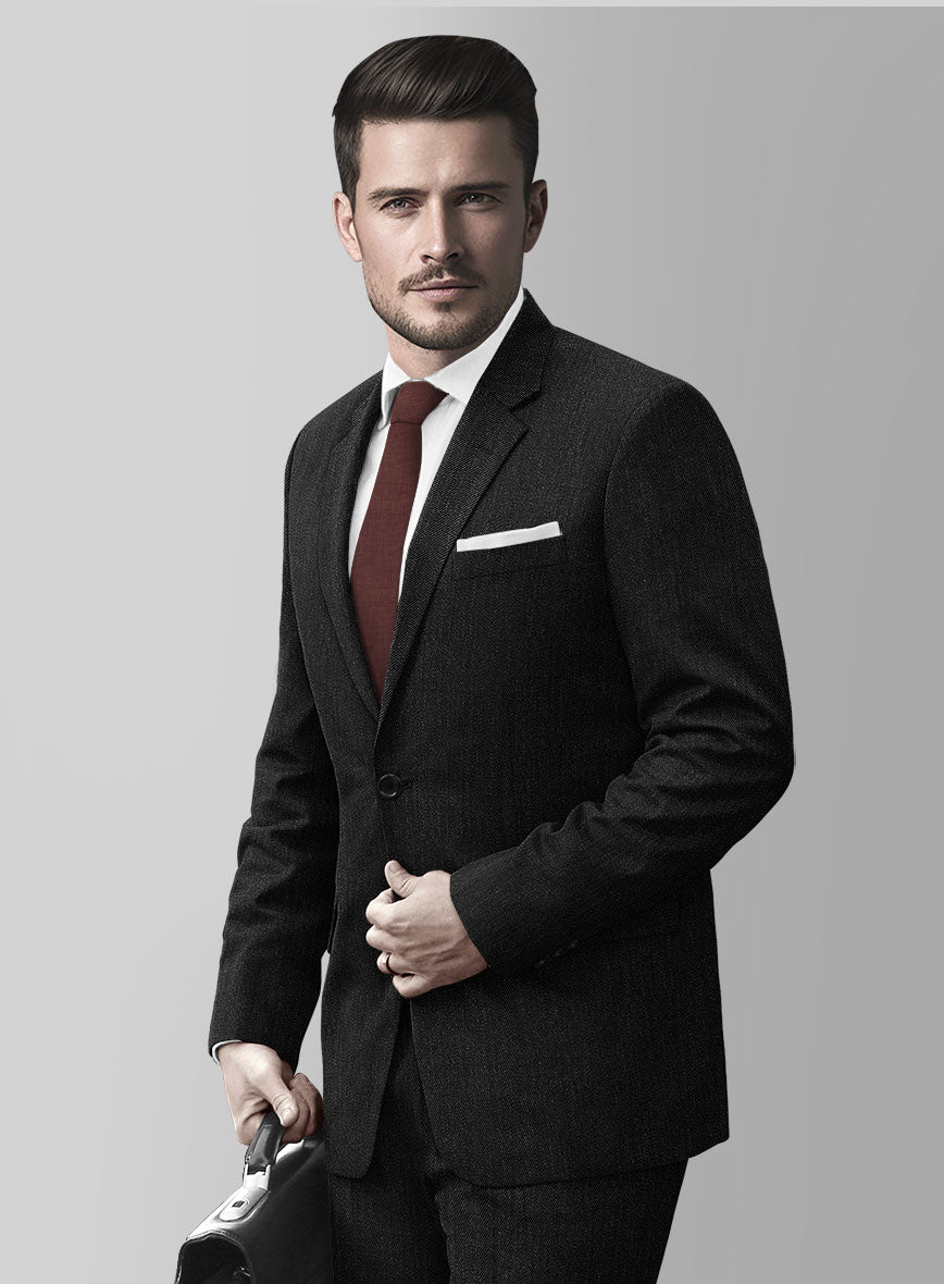 Huddersfield Stretch Charcoal Wool Suit - StudioSuits