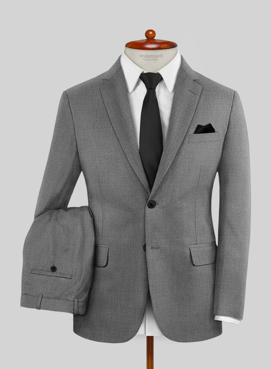 Huddersfield Stretch Gray Wool Suit - StudioSuits