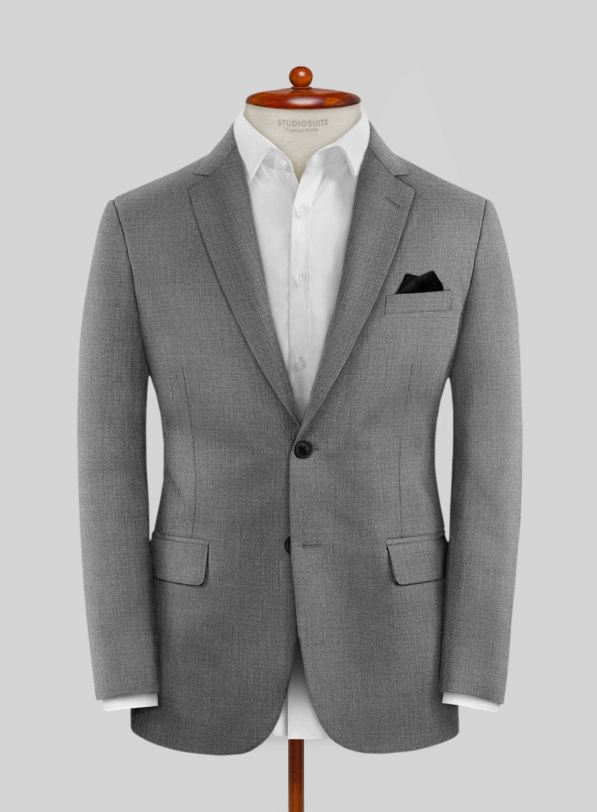 Huddersfield Stretch Gray Wool Suit - StudioSuits