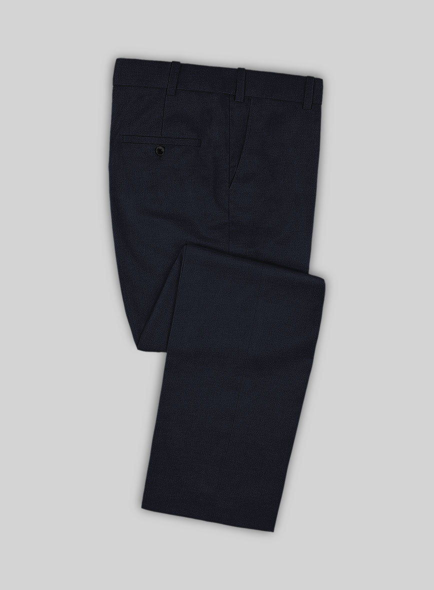 Huddersfield Stretch Island Blue Wool Pants - StudioSuits