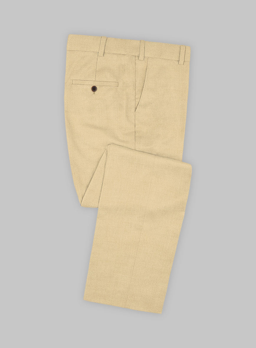 Huddersfield Stretch Khaki Wool Pants - StudioSuits