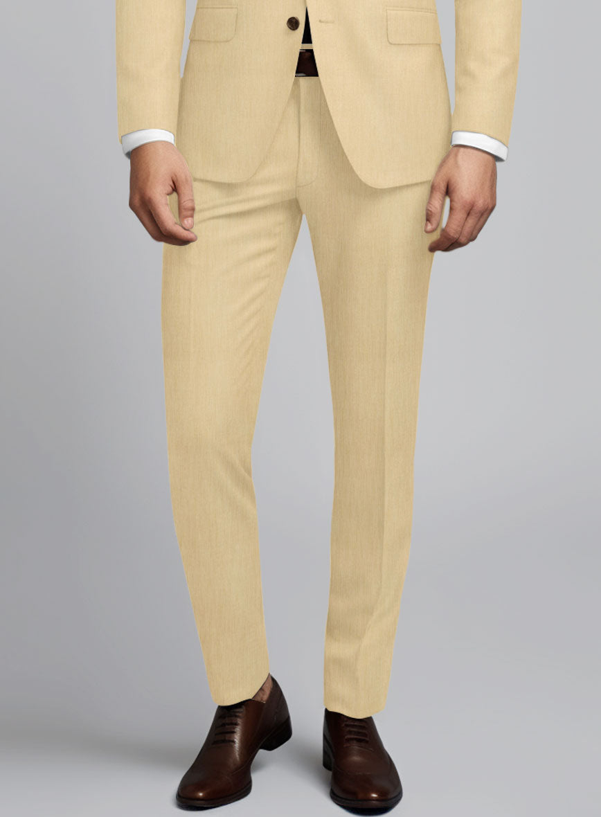 Huddersfield Stretch Khaki Wool Pants - StudioSuits