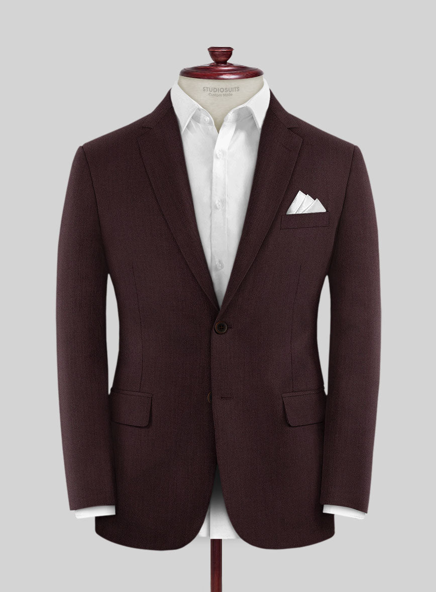 Huddersfield Stretch Mahogany Wool Jacket - StudioSuits