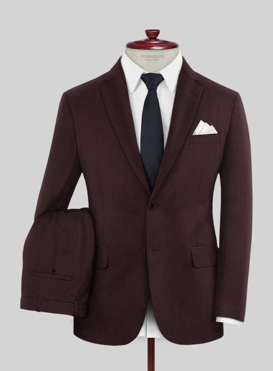 Huddersfield Stretch Mahogany Wool Suit - StudioSuits