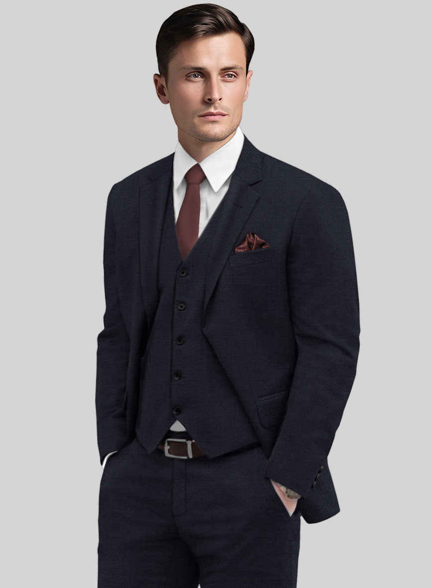 Huddersfield Stretch Navy Blue Wool Jacket - StudioSuits