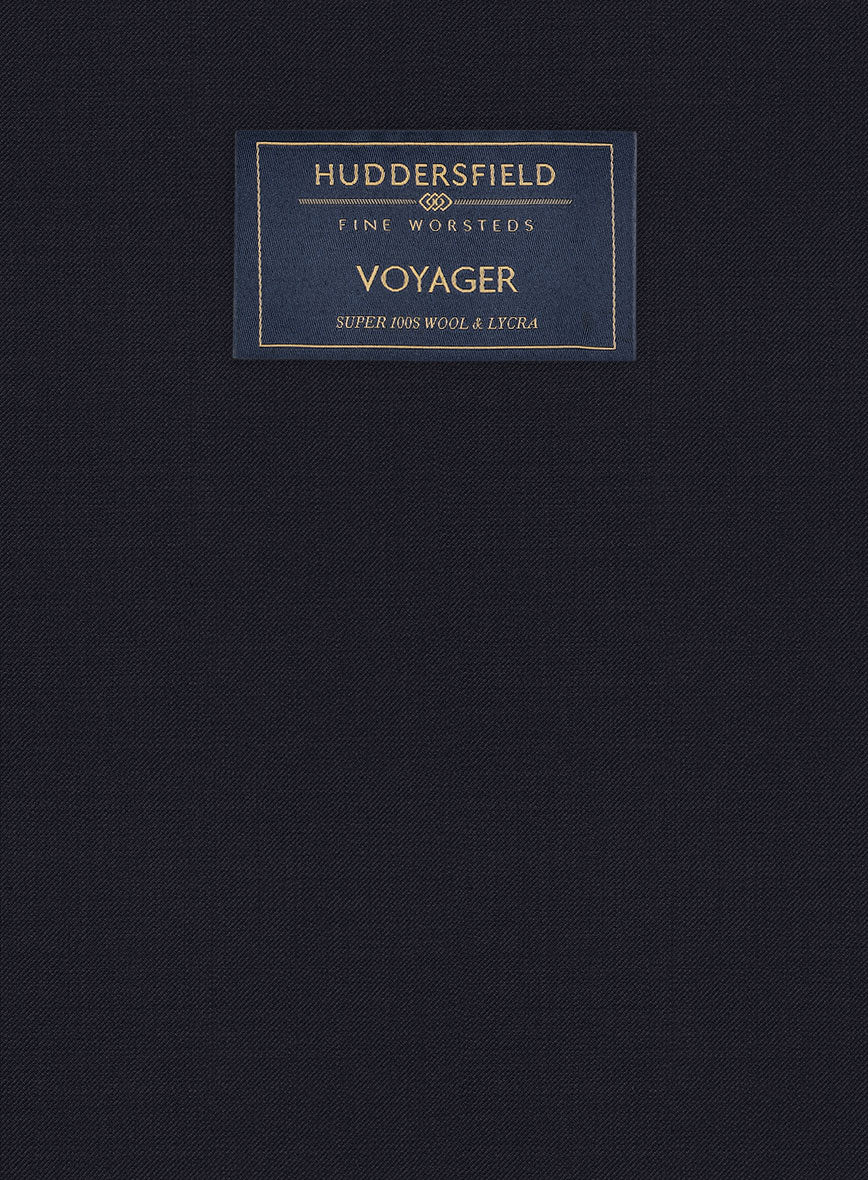 Huddersfield Stretch Navy Blue Wool Pants - StudioSuits