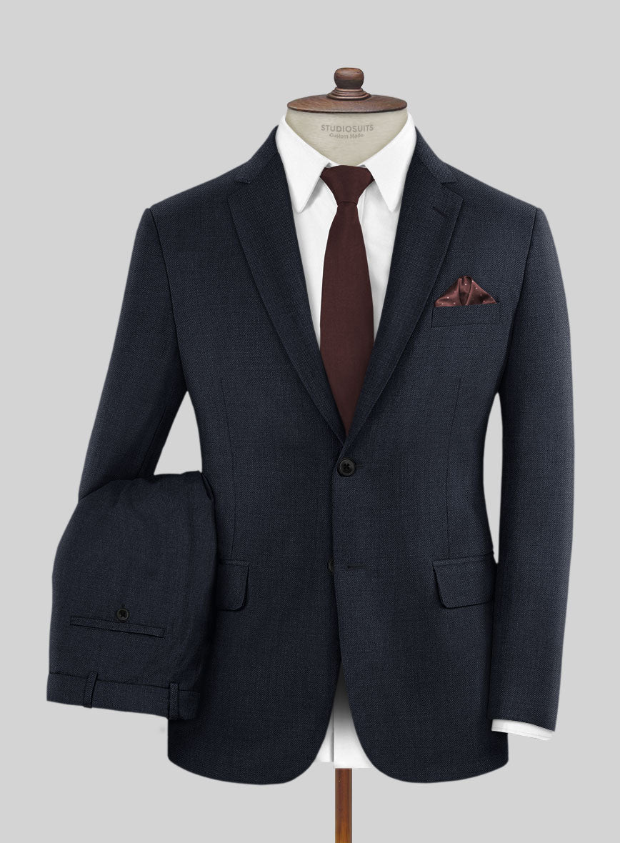 Huddersfield Stretch Navy Blue Wool Suit - StudioSuits