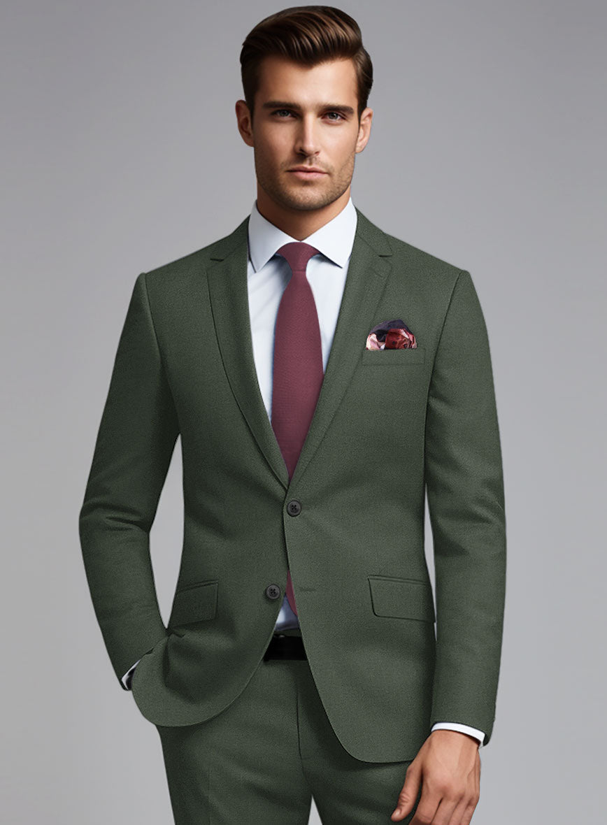 Huddersfield Stretch Autumn Green Wool Suit – StudioSuits