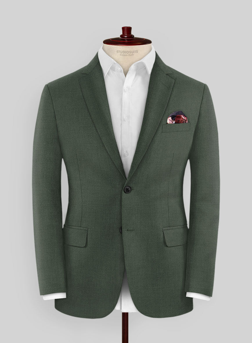 Huddersfield Stretch Autumn Green Wool Suit - StudioSuits