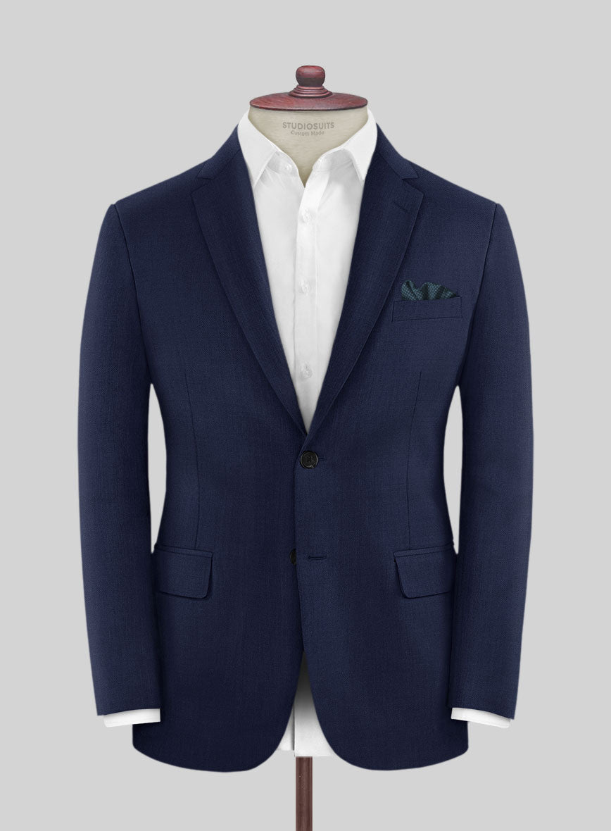 Huddersfield Stretch Persian Blue Wool Jacket - StudioSuits