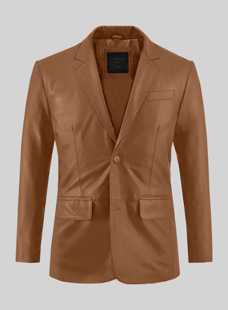 Hunter Tan Leather Suit - StudioSuits