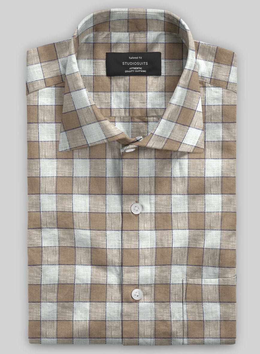 Ilimas Checks Linen Shirt - StudioSuits