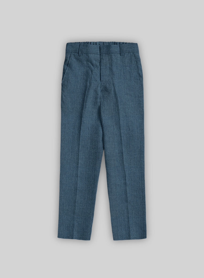 Indigo Blue Linen Boys Suit - StudioSuits